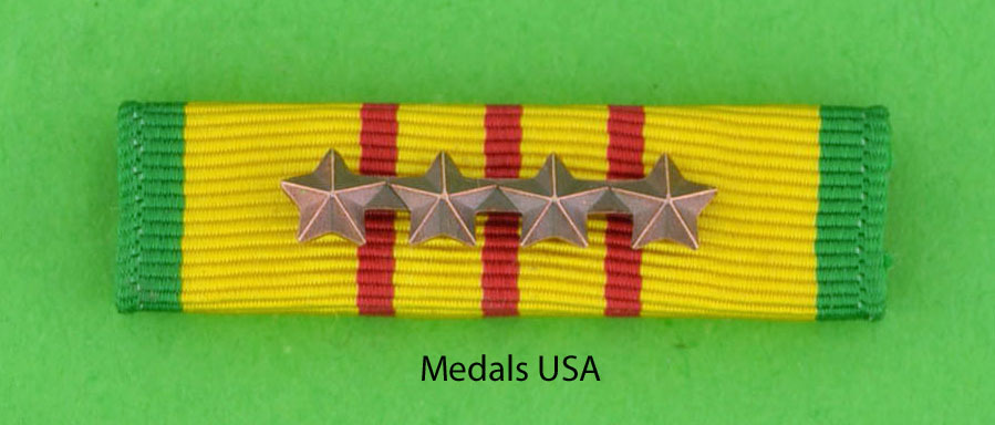 ピンバッジ Vietnam Service Ribbon ‘72 Hat Pin 7/8” - New VIETNAM SERVICE MEDAL RIBBON BAR with 4 Bronze Campaign ⁄ Battle Stars
